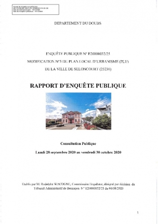PLU modif 3 -RAPPORT D’ENQUETE PUBLIQUE_20201126