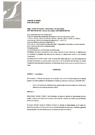 ARR2024-09-02-119 arrêté d'implantation de 3 places de stationnement en Zone Bleue  30 minutes - Rue Viette