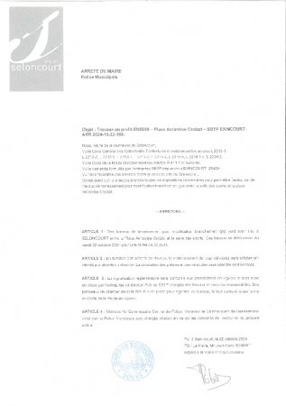 ARR2024-10-22-168 Arrêté de travaux par SBTP pour modification branchement gaz place Ambroise Croizat du 22 octobre durant 1 mois