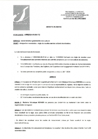 ARR2024-11-06-172 Désignation mandataires 43e salon d'art