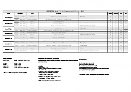 PLANNING mercredi janv fev 25