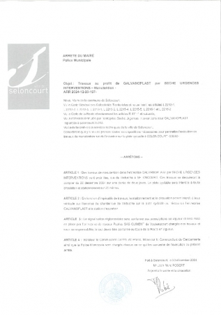 ARR2024-12-20-197 Arrêté de circulation pour travaux de manutention rue de l'industrie par seche urgences interventions le 23 décembre durant 2 jours