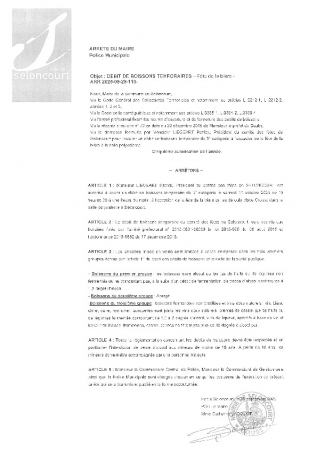 ARR20250929-115 Arrêté autorisation débit de boissons - comité des fêtes - fête de la bière