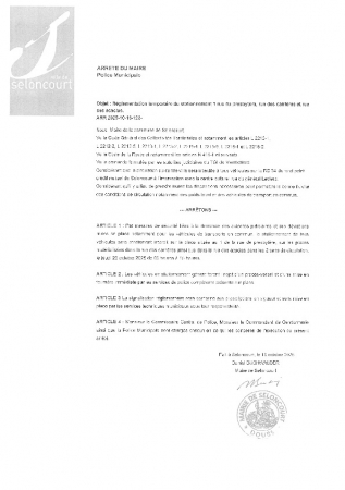 ARR20251016-122  Règlementation temporaire du stationnement 1 rue du presbytère rue des carrières et rue des acacias