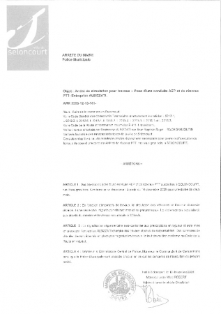 ARR20251210-141 Arrêté de circulation pour travaux - pose d'une conduite AEP et de réseaux PTT - rue sous gros bois - ALBIZATTI